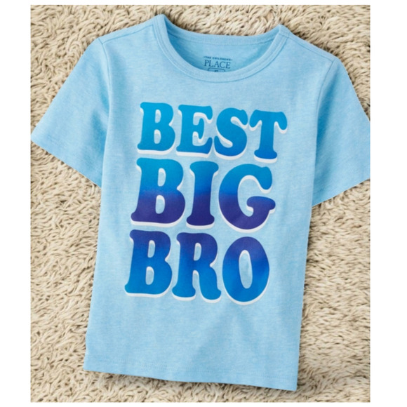 CHILDREN'S PLACE Blue Best Big Bro Short Sleeve T-Shirt NEW Boys Size 3T - Picture 1 of 3